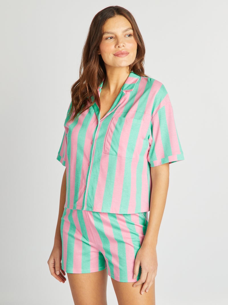 Completo pigiama stampato camicia + shorts - 2 pezzi GIALLO - Kiabi