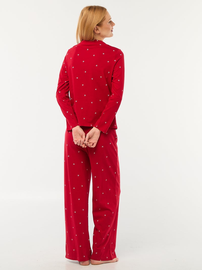 Completo pigiama stampato con fiocchi - 2 pezzi Rosso - Kiabi