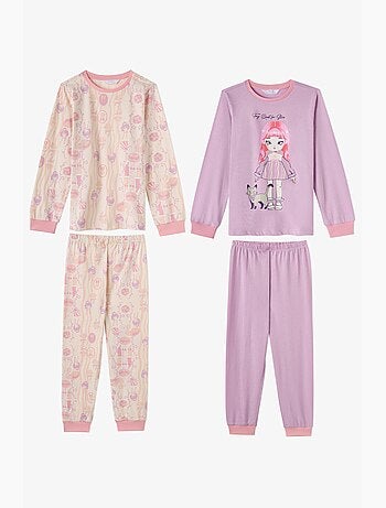 Completo pigiama starlit friends in cotone, a maniche lunghe, bambina penti