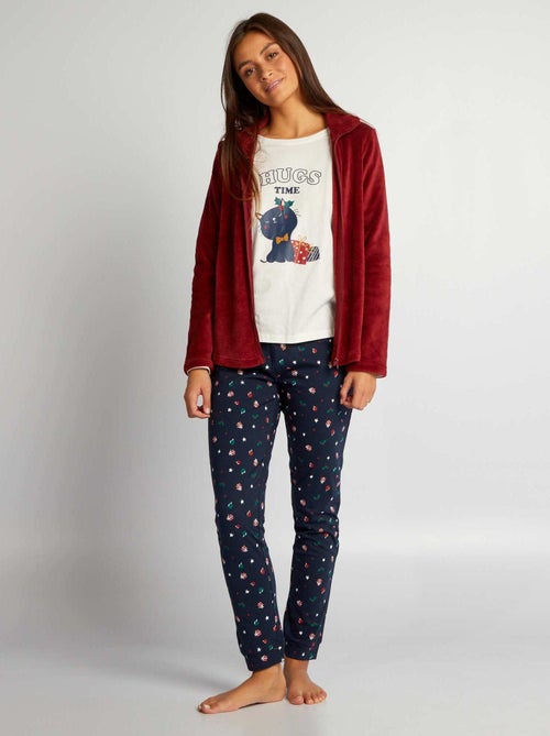 Completo pigiama t-shirt + felpa + pantaloni - 3 pezzi - Kiabi