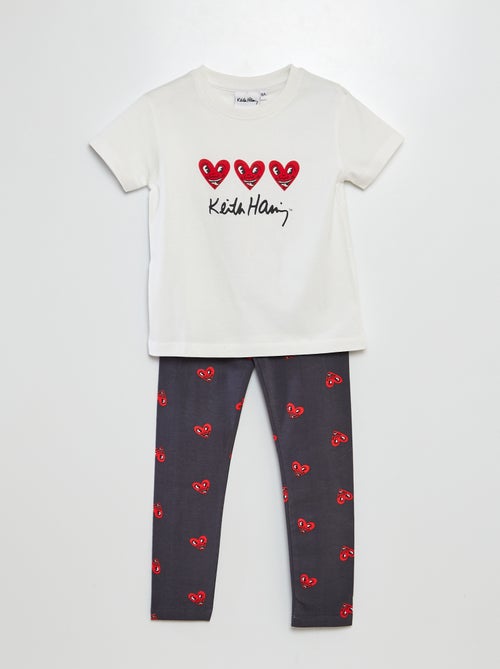 Completo pigiama t-shirt + leggings 'Keith Haring' - Kiabi