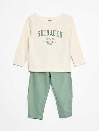 Completo pigiama t-shirt + leggings stampati - 2 pezzi