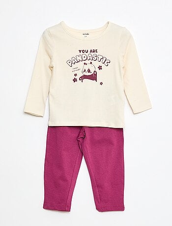 Completo pigiama t-shirt + leggings stampati - 2 pezzi