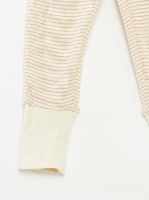 Completo pigiama t-shirt lunga + pantaloni a righe - 2 pezzi - Kiabi