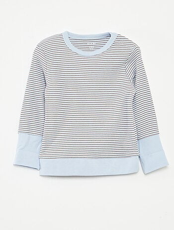 Completo pigiama t-shirt lunga + pantaloni a righe - 2 pezzi