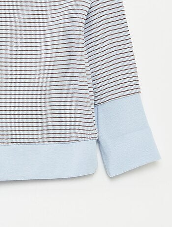 Completo pigiama t-shirt lunga + pantaloni a righe - 2 pezzi