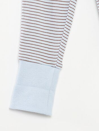 Completo pigiama t-shirt lunga + pantaloni a righe - 2 pezzi