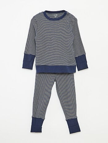 Completo pigiama t-shirt lunga + pantaloni a righe - 2 pezzi