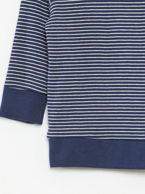 Completo pigiama t-shirt lunga + pantaloni a righe - 2 pezzi - Kiabi