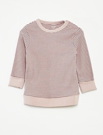 Completo pigiama t-shirt lunga + pantaloni a righe - 2 pezzi