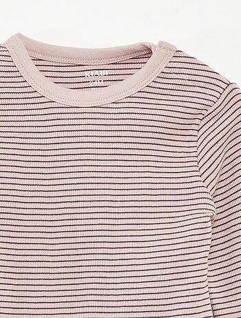 Completo pigiama t-shirt lunga + pantaloni a righe - 2 pezzi