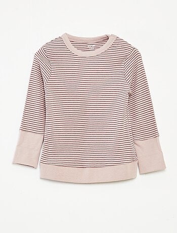 Completo pigiama t-shirt lunga + pantaloni a righe - 2 pezzi