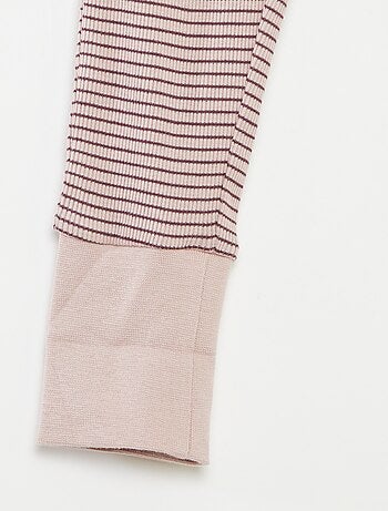 Completo pigiama t-shirt lunga + pantaloni a righe - 2 pezzi