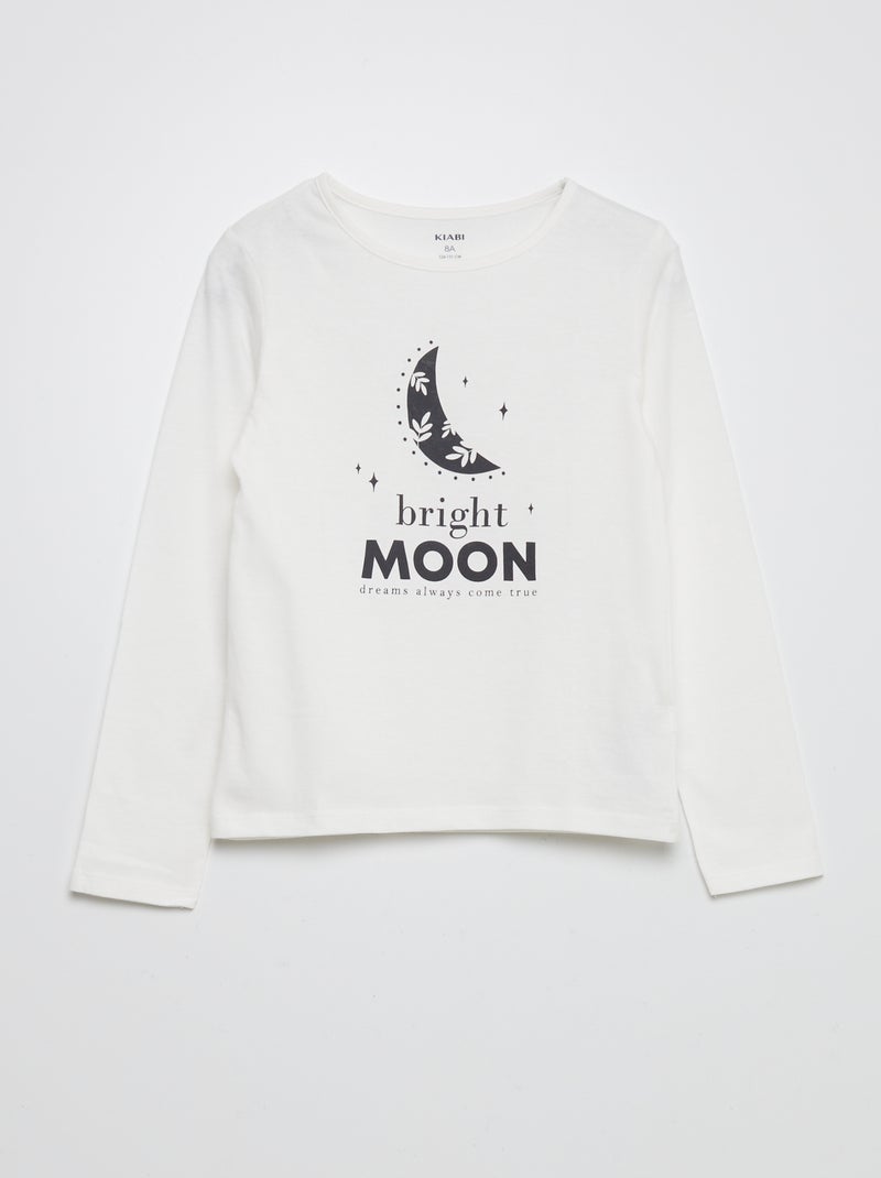 Completo pigiama t-shirt + pantaloni - 2 pezzi BIANCO - Kiabi
