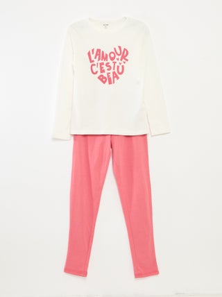 Completo pigiama t-shirt + pantaloni - 2 pezzi