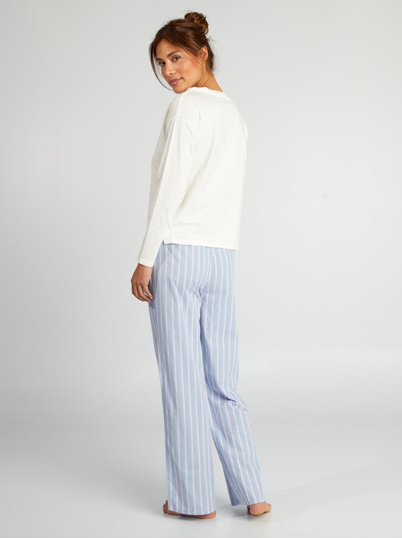 Completo pigiama t-shirt + pantaloni - 2 pezzi BIANCO - Kiabi