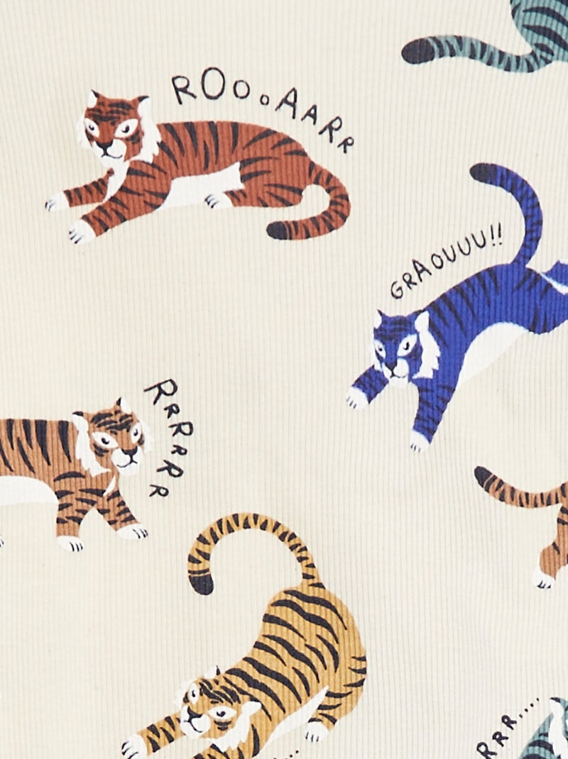 Completo pigiama t-shirt + pantaloni - 2 pezzi Bianco - Kiabi