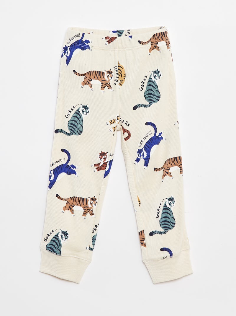 Completo pigiama t-shirt + pantaloni - 2 pezzi Bianco - Kiabi