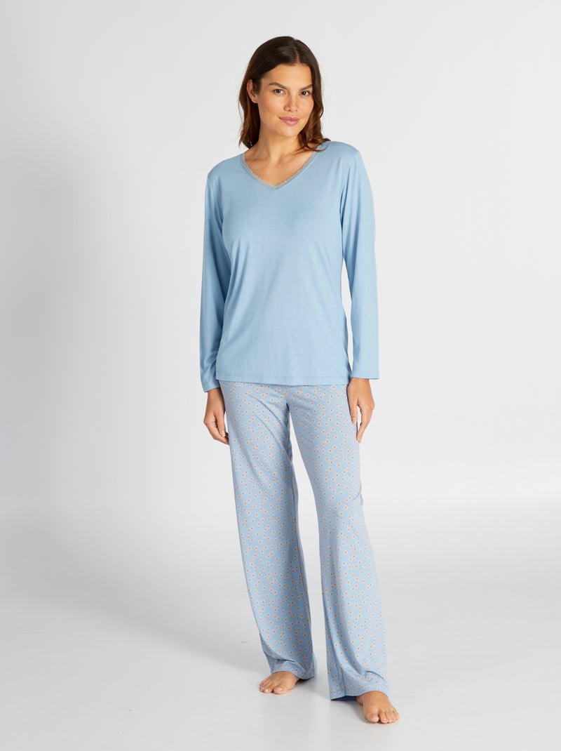 Completo pigiama t-shirt + pantaloni - 2 pezzi BLU - Kiabi