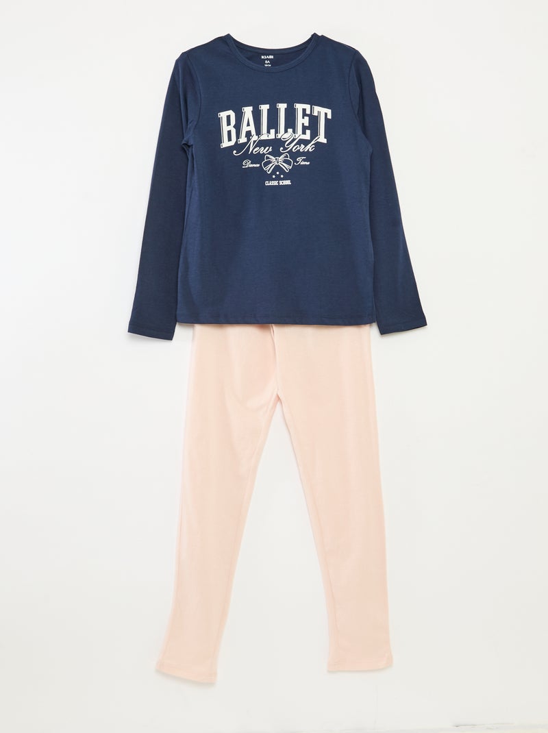 Completo pigiama t-shirt + pantaloni - 2 pezzi Blu - Kiabi