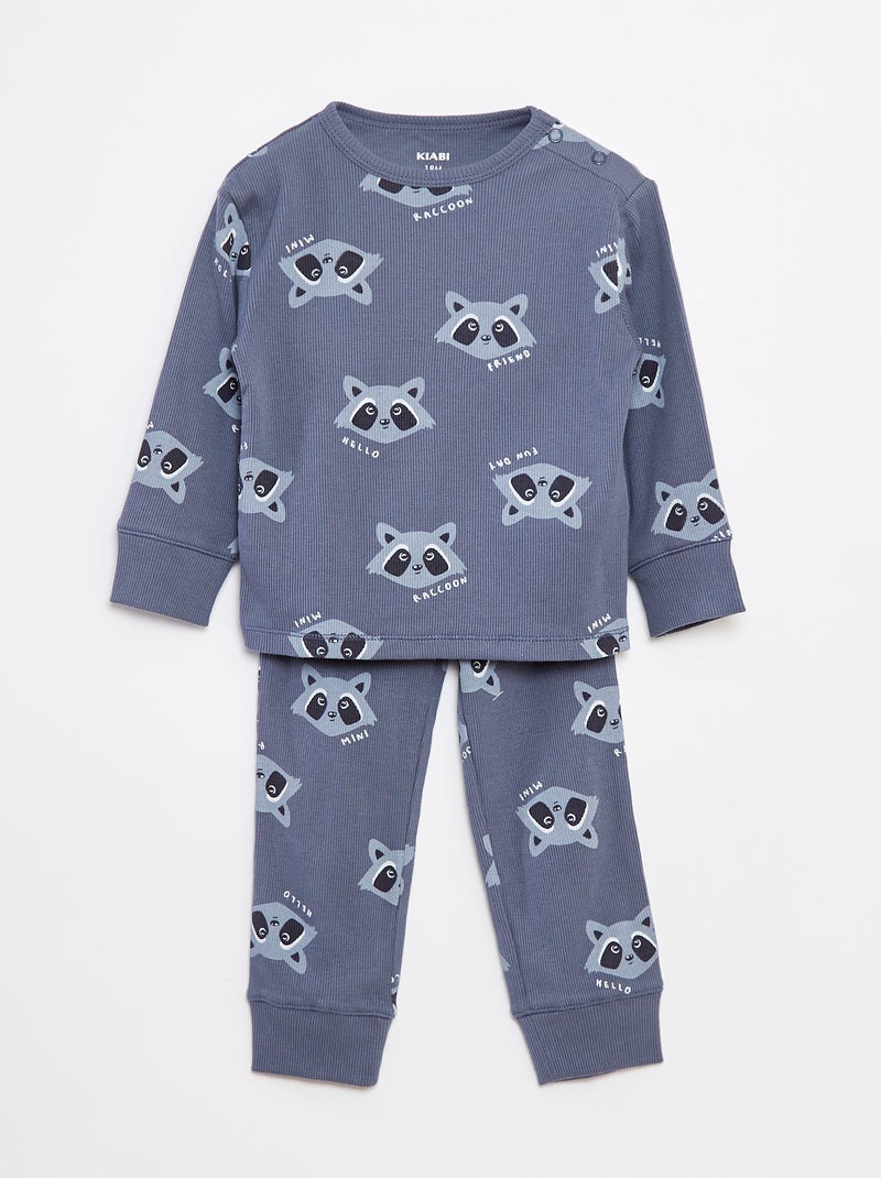 Completo pigiama t-shirt + pantaloni - 2 pezzi Blu - Kiabi