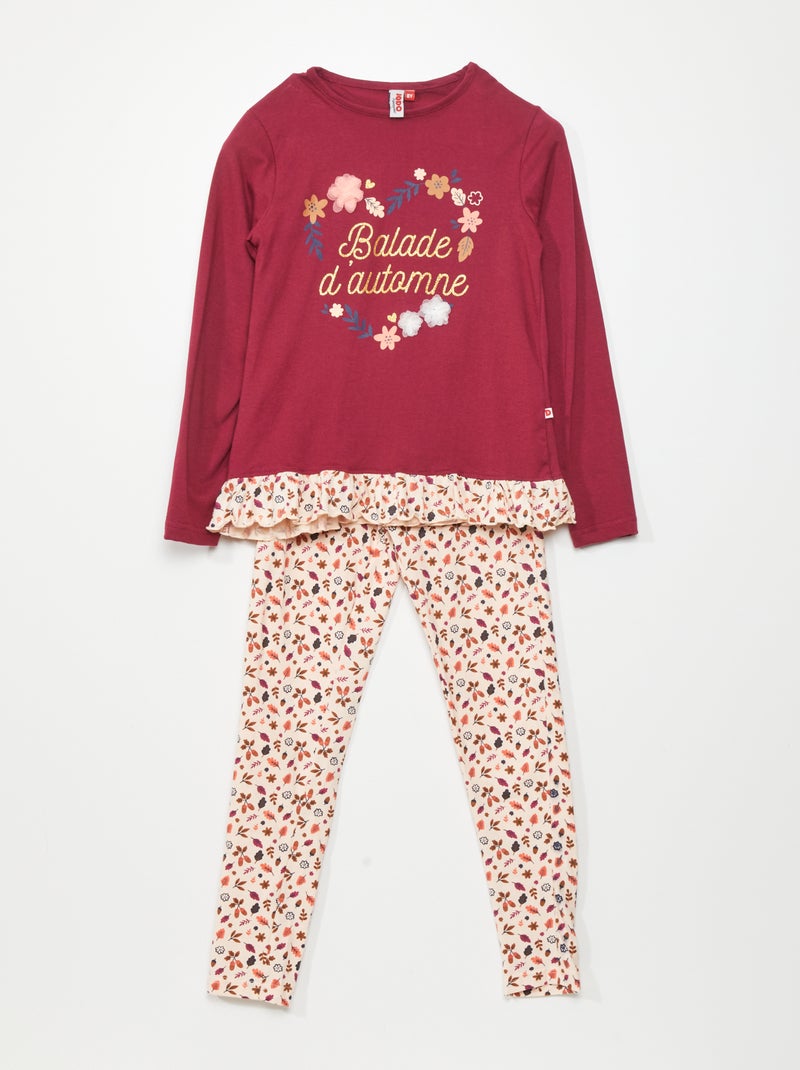 Completo pigiama t-shirt + pantaloni - 2 pezzi ROSA - Kiabi