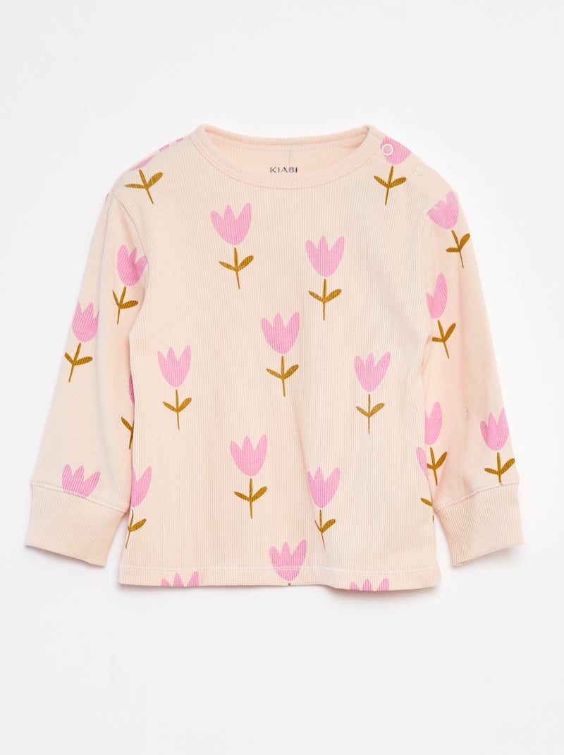 Completo pigiama t-shirt + pantaloni - 2 pezzi Rosa - Kiabi