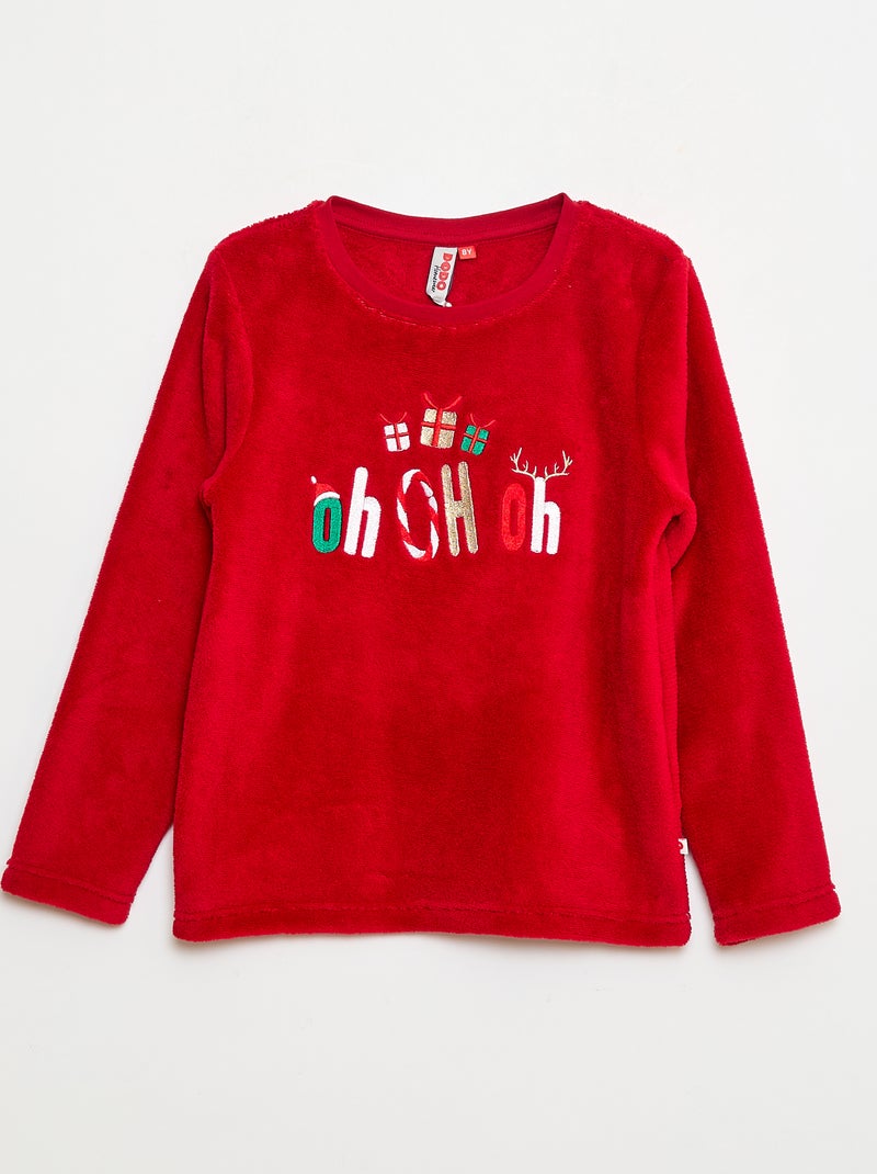 Completo pigiama t-shirt + pantaloni - 2 pezzi Rosso - Kiabi