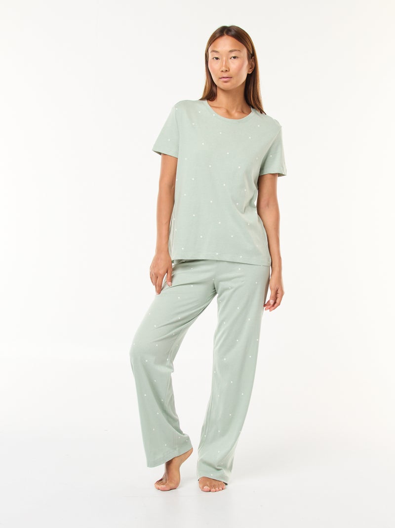 Completo pigiama t-shirt + pantaloni - 2 pezzi Verde - Kiabi