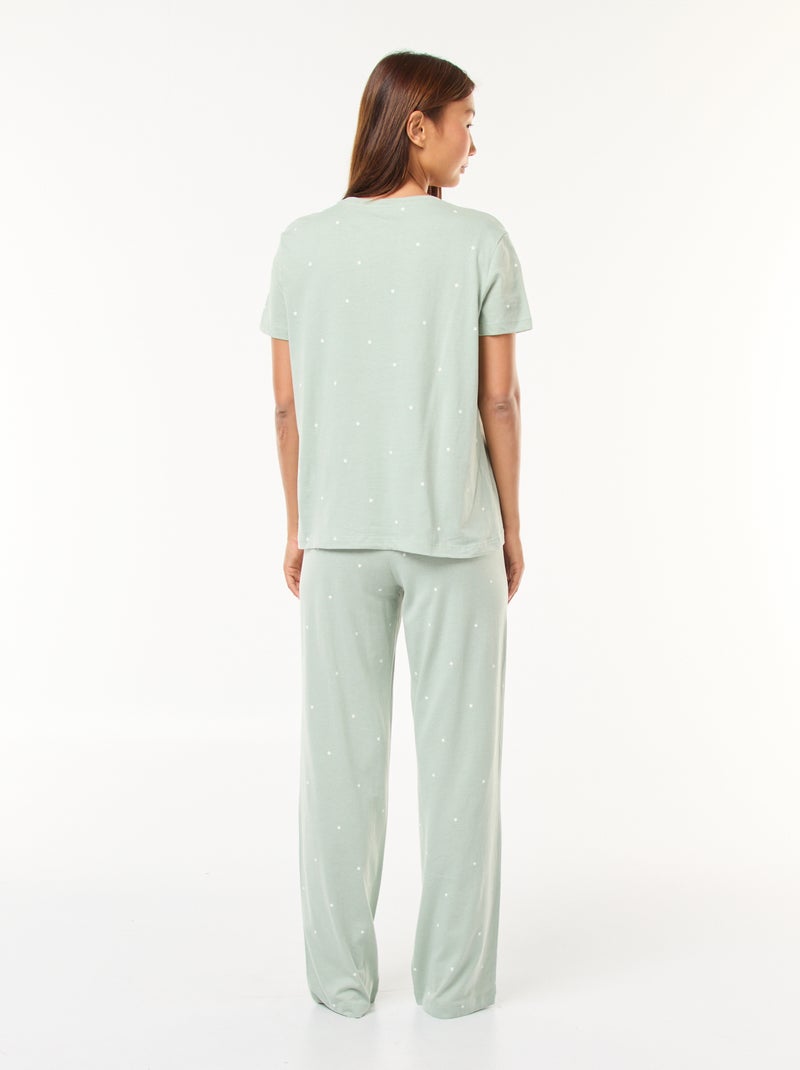 Completo pigiama t-shirt + pantaloni - 2 pezzi Verde - Kiabi