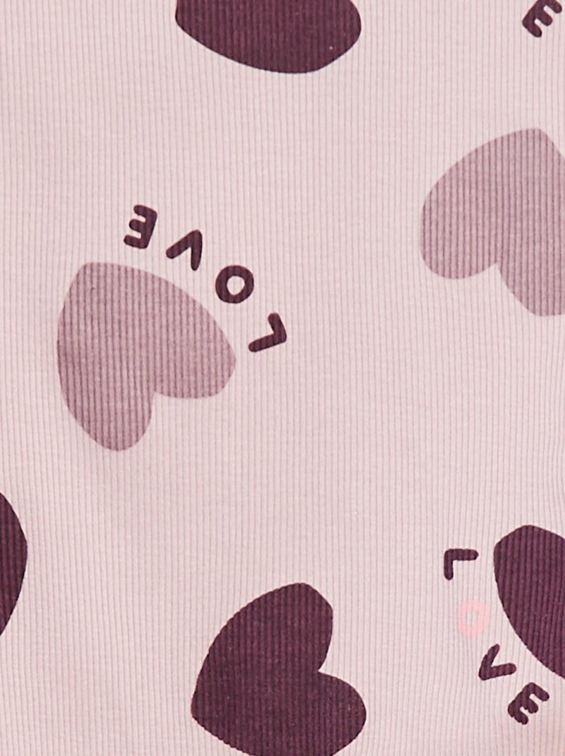 Completo pigiama t-shirt + pantaloni - 2 pezzi Viola - Kiabi