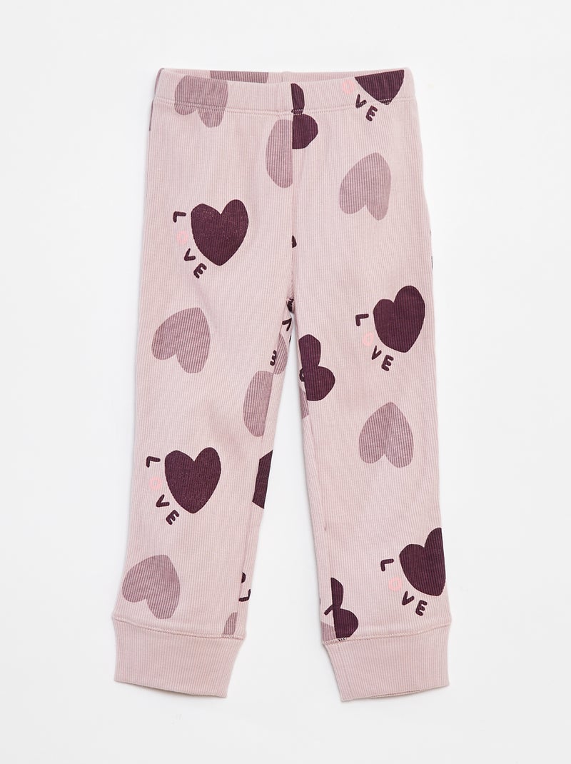 Completo pigiama t-shirt + pantaloni - 2 pezzi Viola - Kiabi