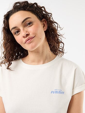 Completo pigiama t-shirt + pantaloni a quadri - 2 pezzi