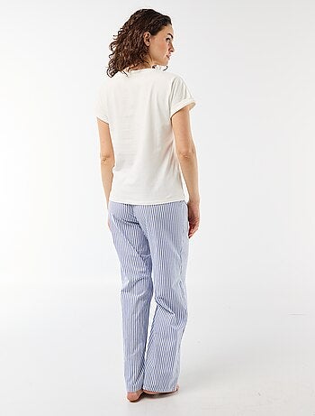 Completo pigiama t-shirt + pantaloni a quadri - 2 pezzi