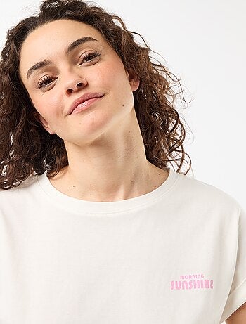 Completo pigiama t-shirt + pantaloni a quadri - 2 pezzi