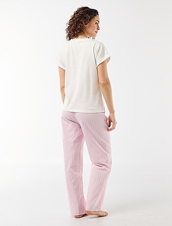 Completo pigiama t-shirt + pantaloni a quadri - 2 pezzi