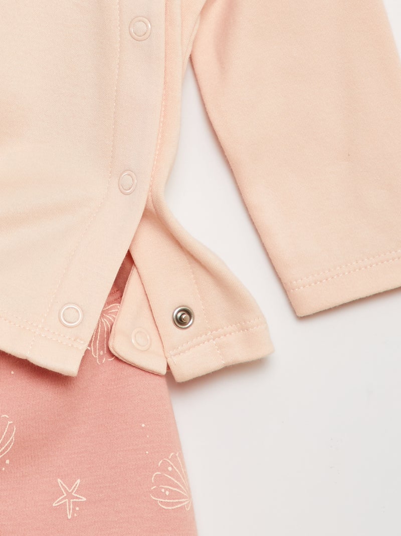 Completo pigiama t-shirt + pantaloni con piedini - 2 pezzi ROSA - Kiabi