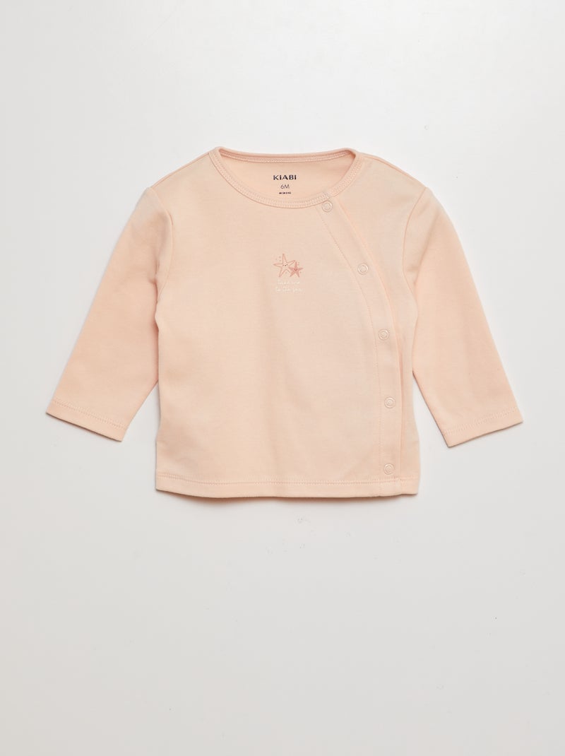 Completo pigiama t-shirt + pantaloni con piedini - 2 pezzi ROSA - Kiabi