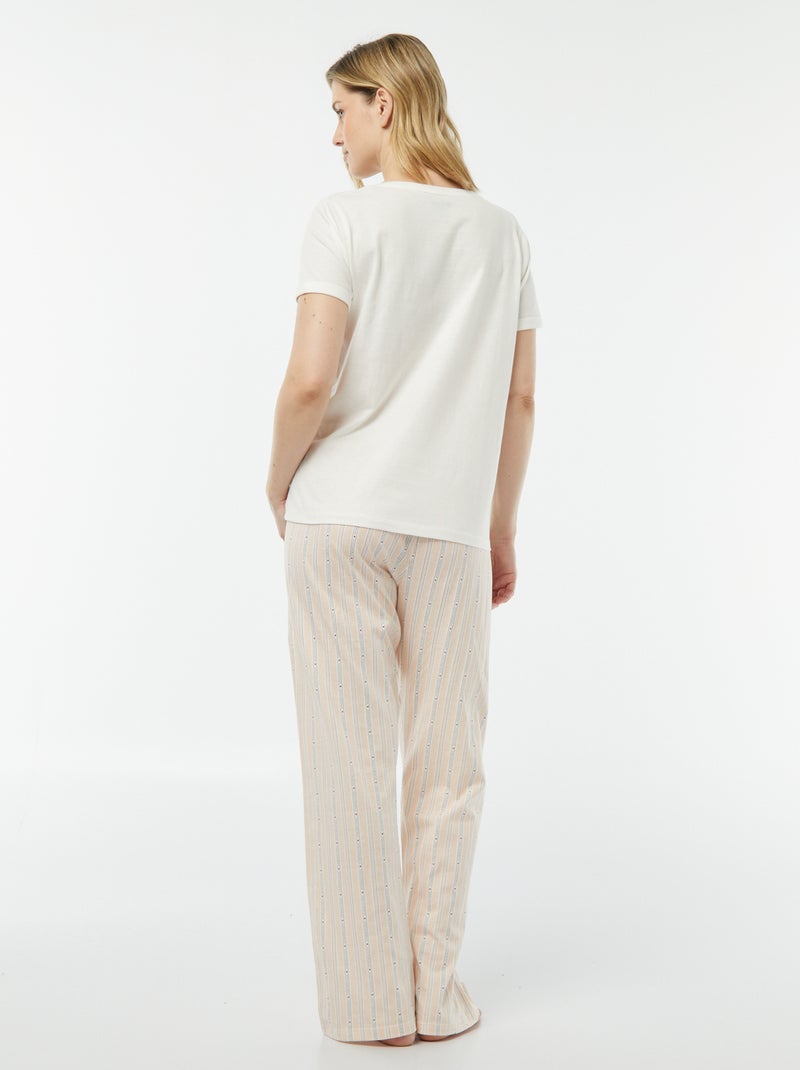 Completo pigiama t-shirt + pantaloni 'Dodo' BEIGE - Kiabi