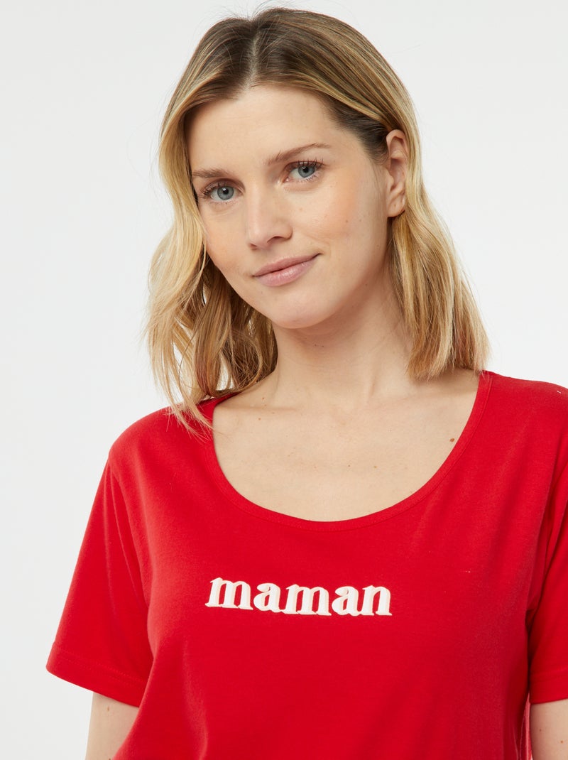 Completo pigiama t-shirt + pantaloni 'Dodo' ROSSO - Kiabi