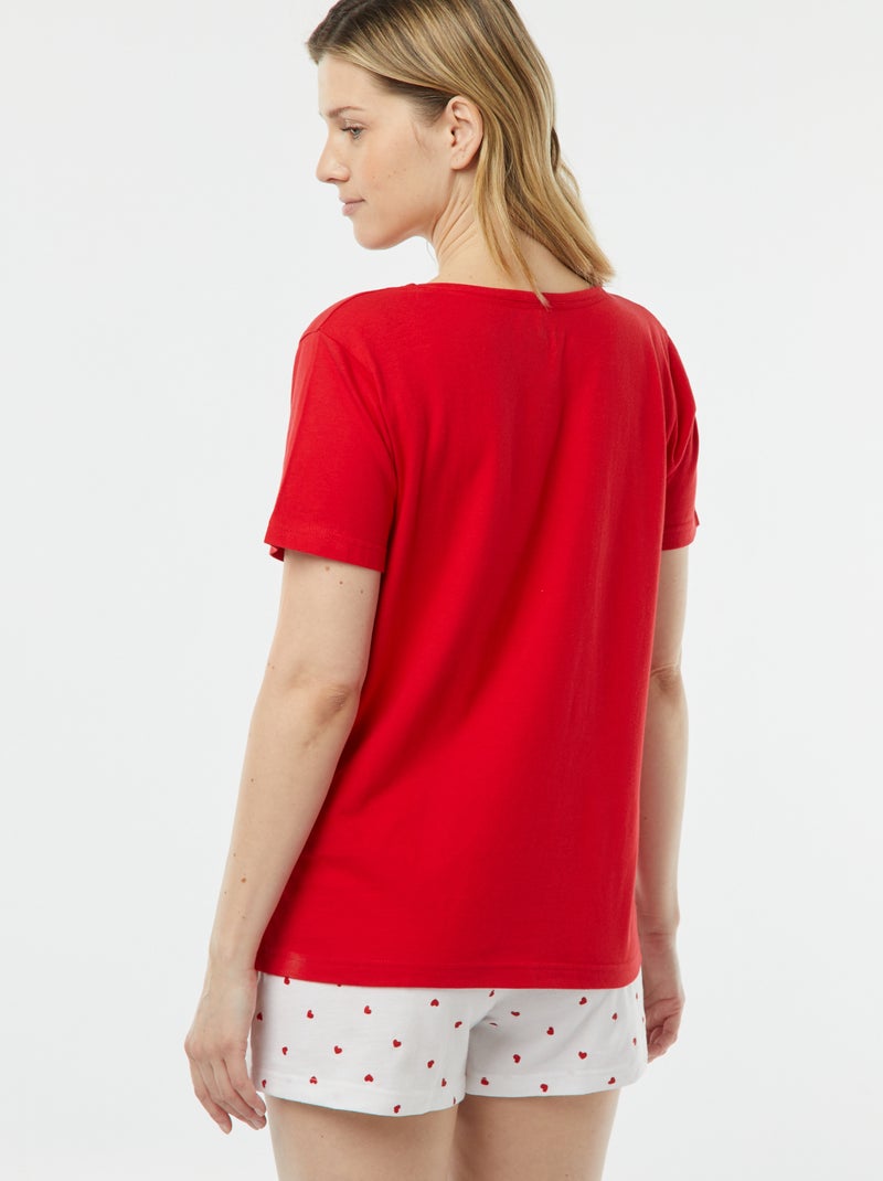 Completo pigiama t-shirt + pantaloni 'Dodo' ROSSO - Kiabi