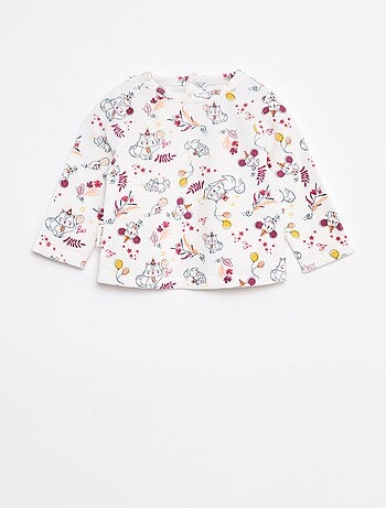 Completo pigiama t-shirt + pantaloni in pile - 2 pezzi
