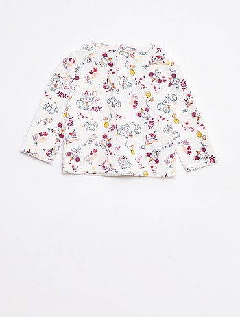 Completo pigiama t-shirt + pantaloni in pile - 2 pezzi