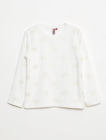 Completo pigiama t-shirt + pantaloni in pile - 2 pezzi