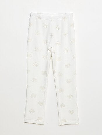 Completo pigiama t-shirt + pantaloni in pile - 2 pezzi