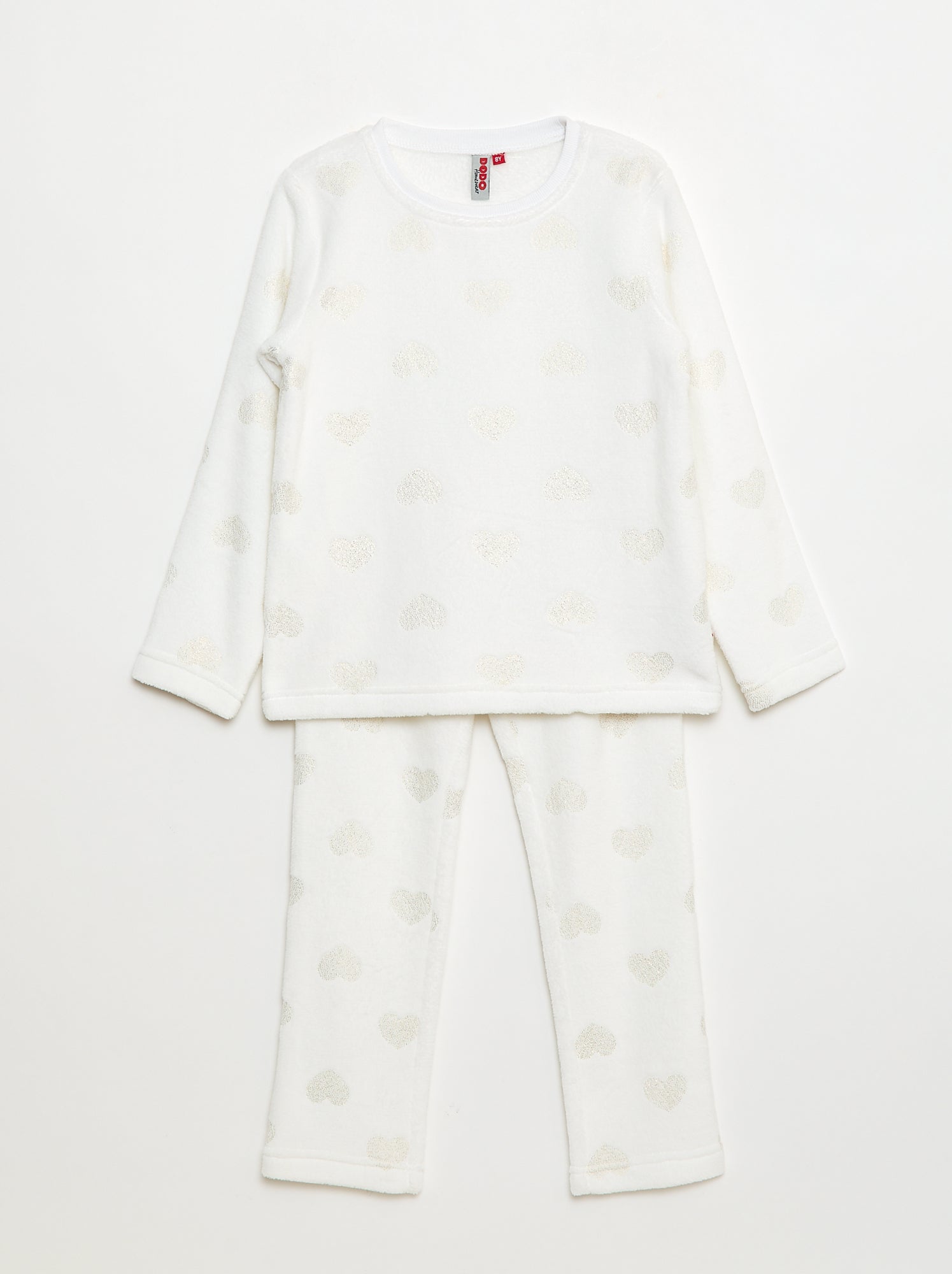 Completo pigiama t-shirt + pantaloni in pile - 2 pezzi