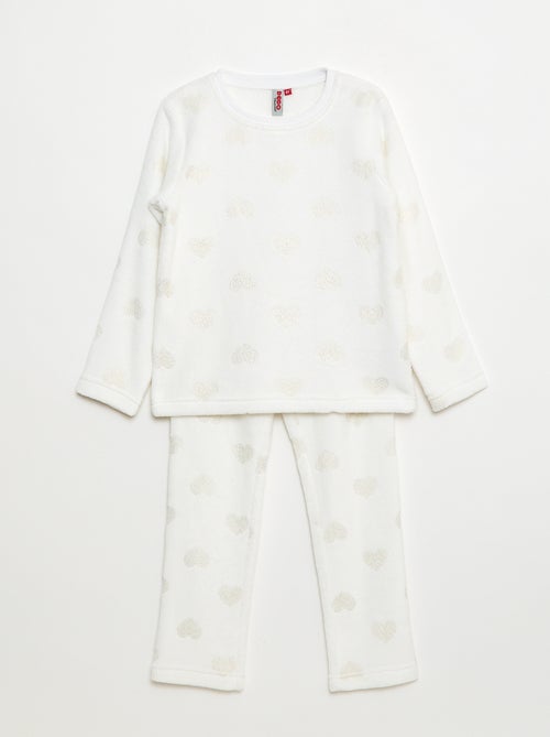 Completo pigiama t-shirt + pantaloni in pile - 2 pezzi - Kiabi