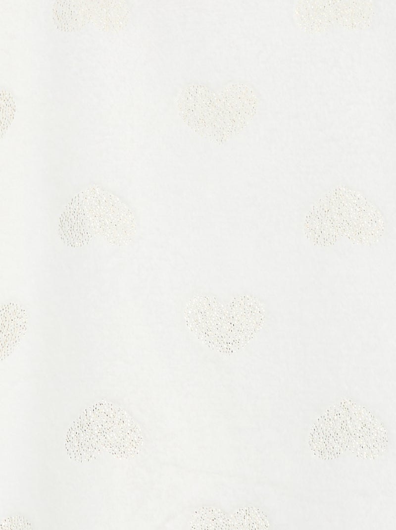 Completo pigiama t-shirt + pantaloni in pile - 2 pezzi Bianco - Kiabi