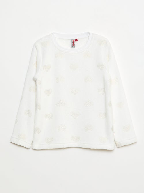 Completo pigiama t-shirt + pantaloni in pile - 2 pezzi - Kiabi