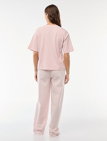 Completo pigiama t-shirt + pantaloni in popeline 'Angel' - 2 pezzi